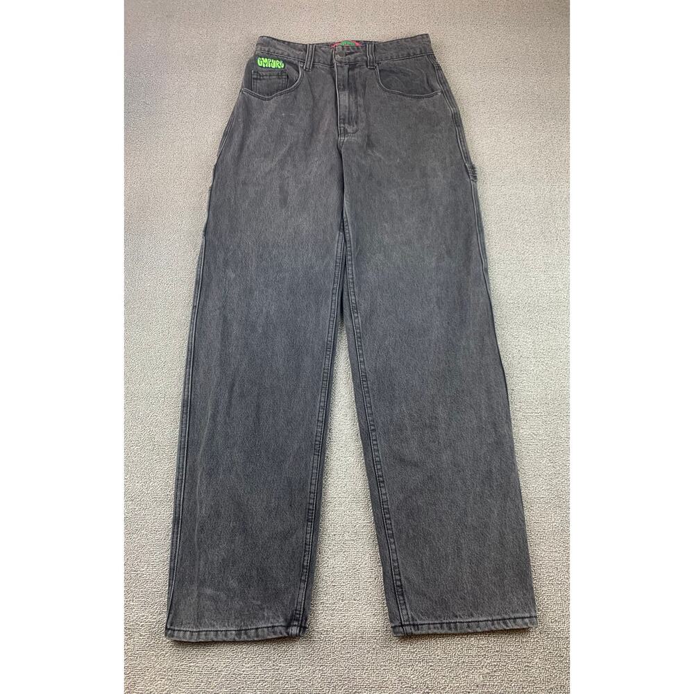 Empyre Denim Jeans‎ Size 3 Black Faded Gray Embroidered Patches